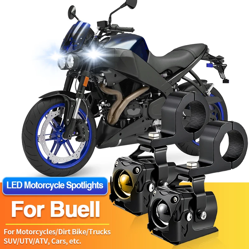 

1/2PC LED Universal Motorcycles Headlight Dual Color Fog Light UTV ATV for Buell 1125CR/1125R/Blast/Cyclone/Lightning S1 X1 XB9S