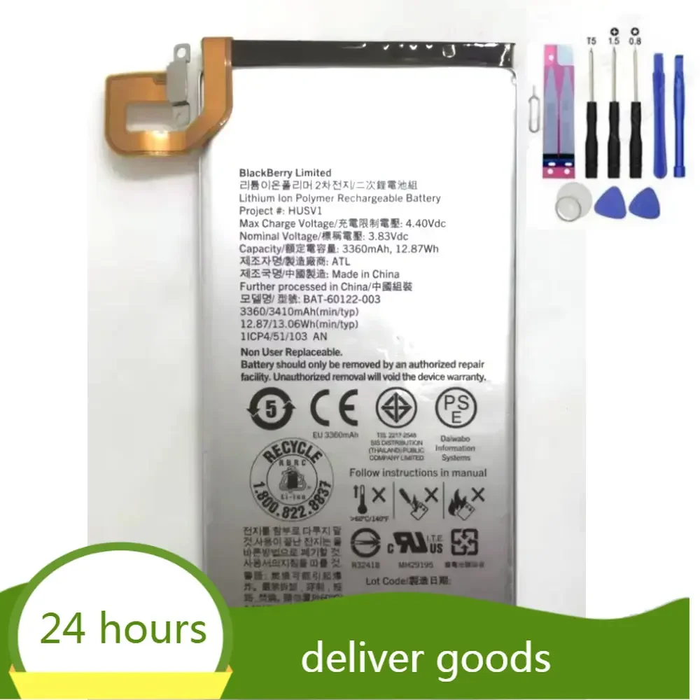 3360mah 12.87wh 3.83v battery  for BlackBerry Priv STV100-1/2/3 HUSV1 BAT-60122-003  Smartphone batteries+tools