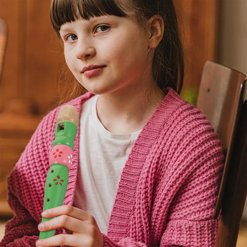 

Vaguelly 2pcs 6 Wooden Clarinet Kids Flute Toy Preschool Musical Instrument Piccolo Fingering Whistle for Toddlers Funny Gift