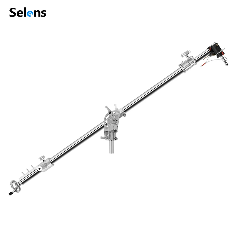 Selens-brazo de manivela de alta resistencia, 1,6-2,8 M, carga de 10kg, montaje de 1/4 "y 3/8" y orificio de 29mm para iluminación fotográfica, trípode Flash
