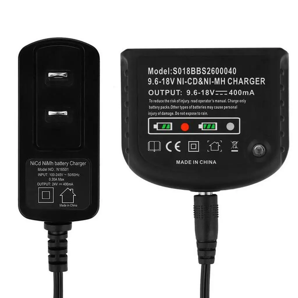 Cargador de batería con enchufe estadounidense de 9,6 V-18V, Compatible con baterías de estilo deslizante Ni-MH/ni-cd de 7,2 V, 9,6 V, 12V, 14,4 V y 18V