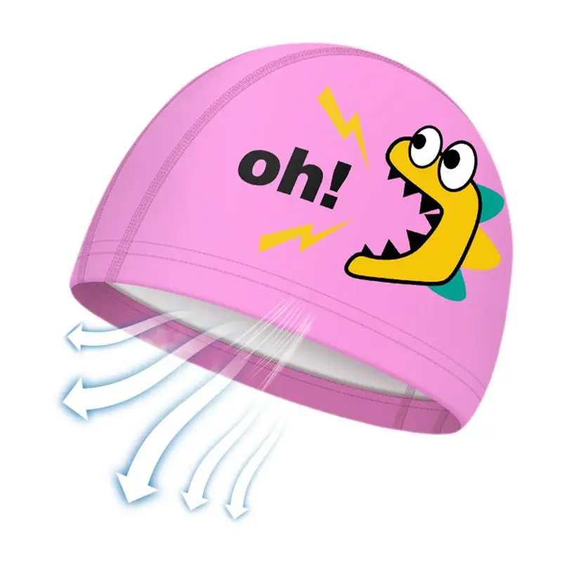 

Swim Cap Kids Comfortable Head Covering Cap Cute Cartoon Swimming Hat For Long Hair And Short Hair Swimming Clothing For Girls