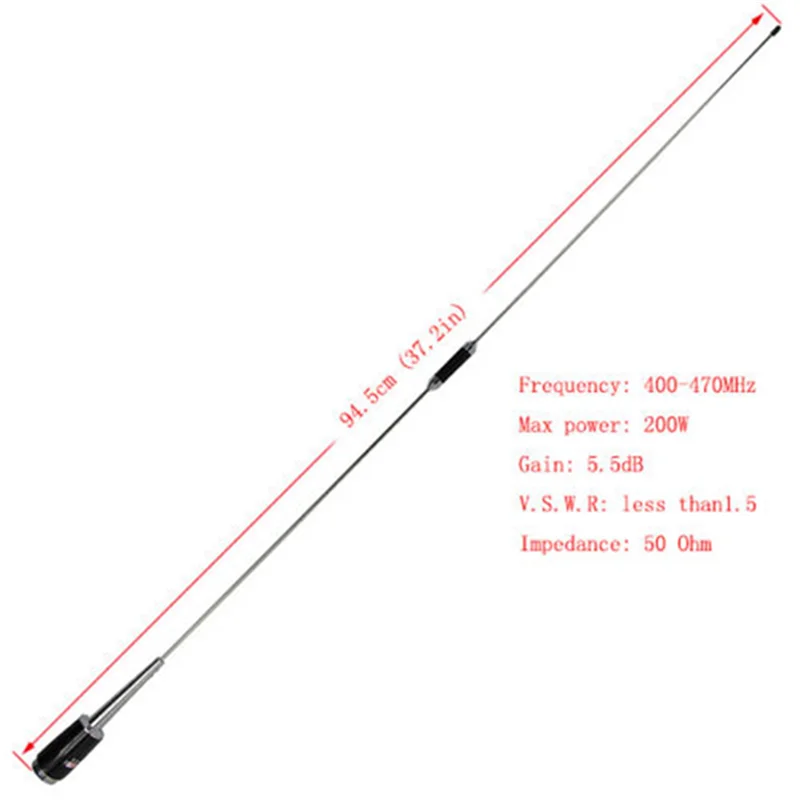 

4X Details Of The New Silver UHF 400-470 Mhz 200W 5.5DB SL-16 PL-259 Mobile Car Radio Antenna-A99D