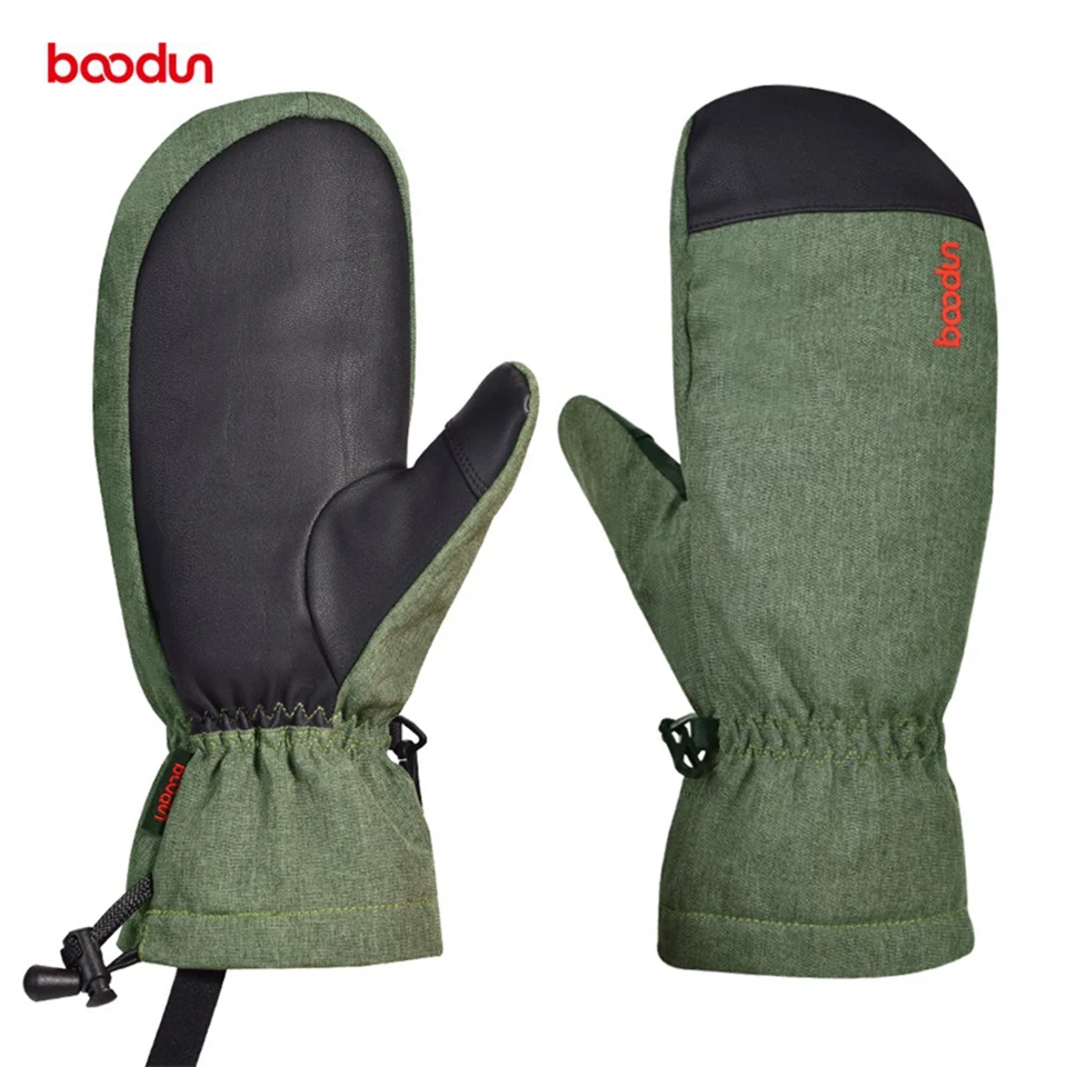 Boodun Warm Winter Ski Gloves Outdoor Sports   Mitten Thickened Cold Weather Gloves Windproof Winter Snowboard Gloves Men Women