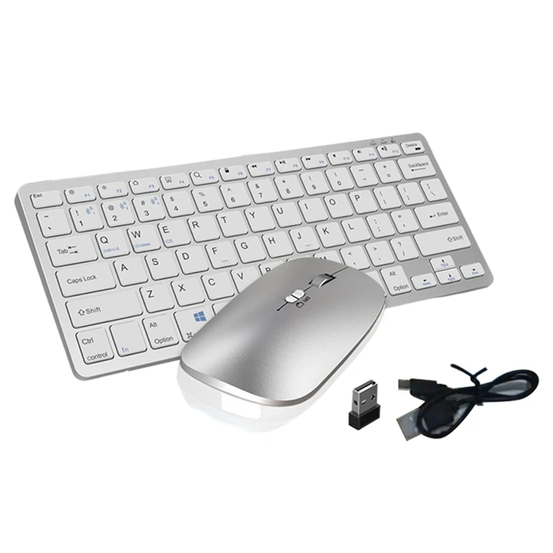 Wireless Keyboard And Mouse Kit Rechargeable 2.4G Blue Tooth Combination Keys For IOS/Android/Windows Keyboard Easy To Use