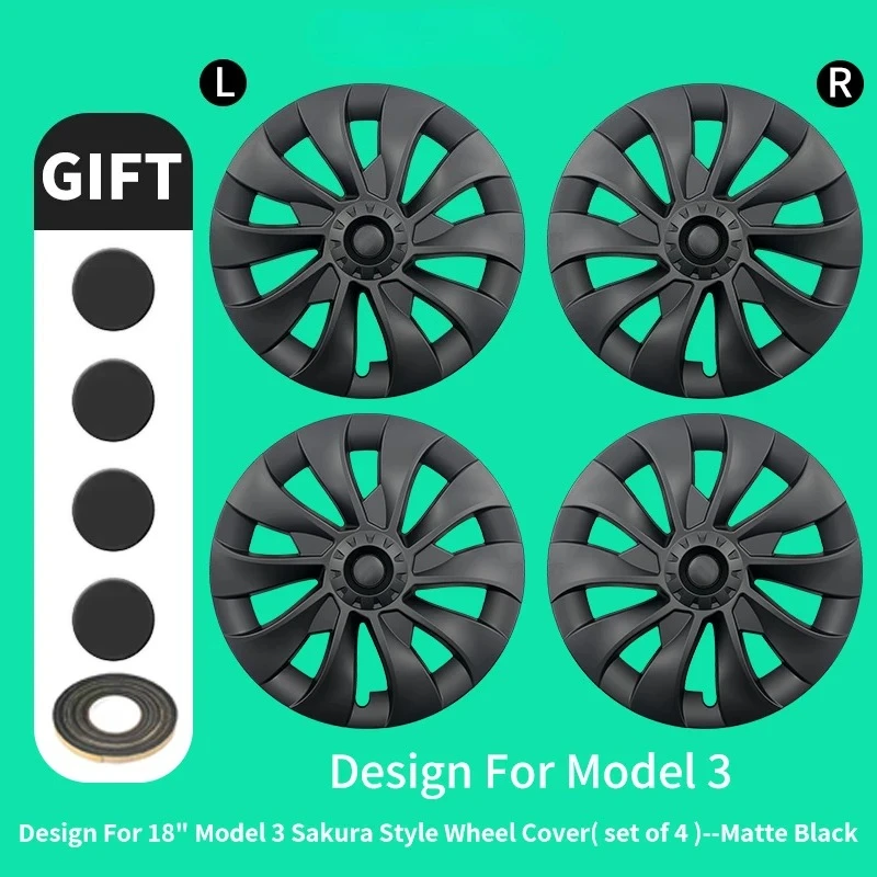 4 stuks design voor TESLA Model 3 2017-2023 18 inch Arachnid stijl wieldoppen wieldoppenkap alleen voor Model 3 wieldoppen accessoires