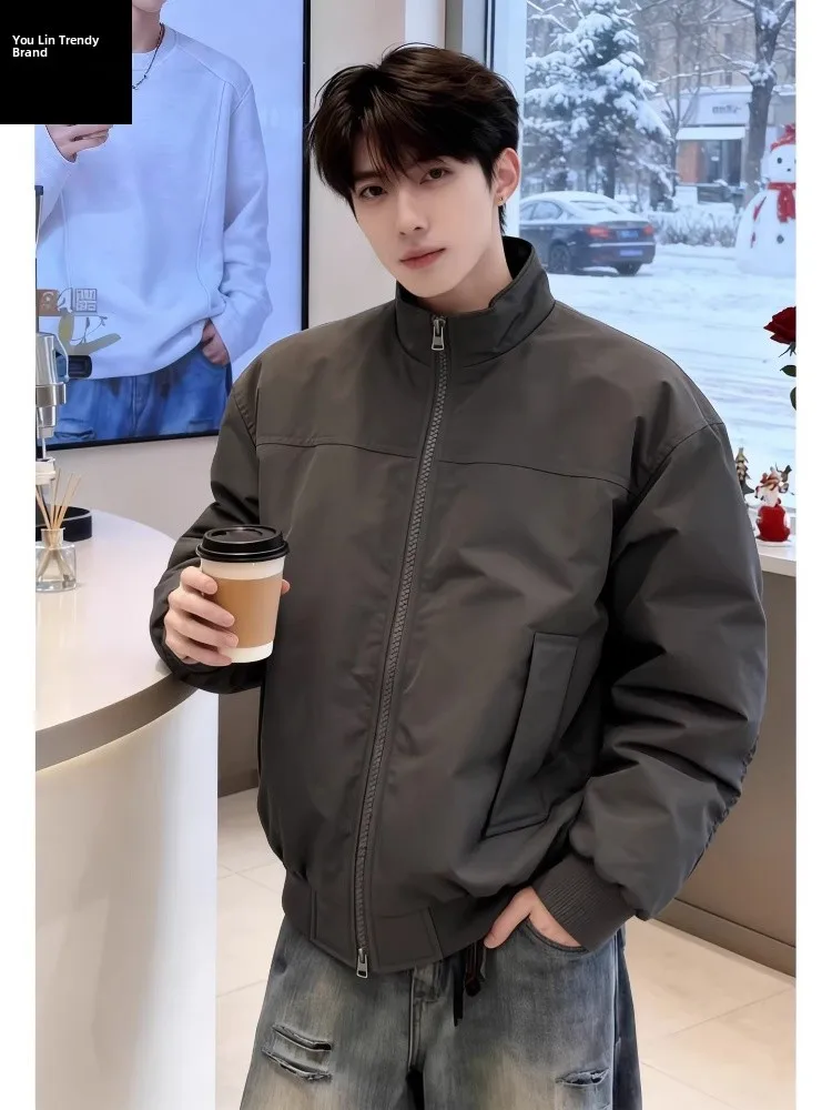 

American Sle oulder Flight Jaet Men's Winter High Sensation Cool Baseball Coat Cleanfit Stand Collar Polyester Nylon Co...