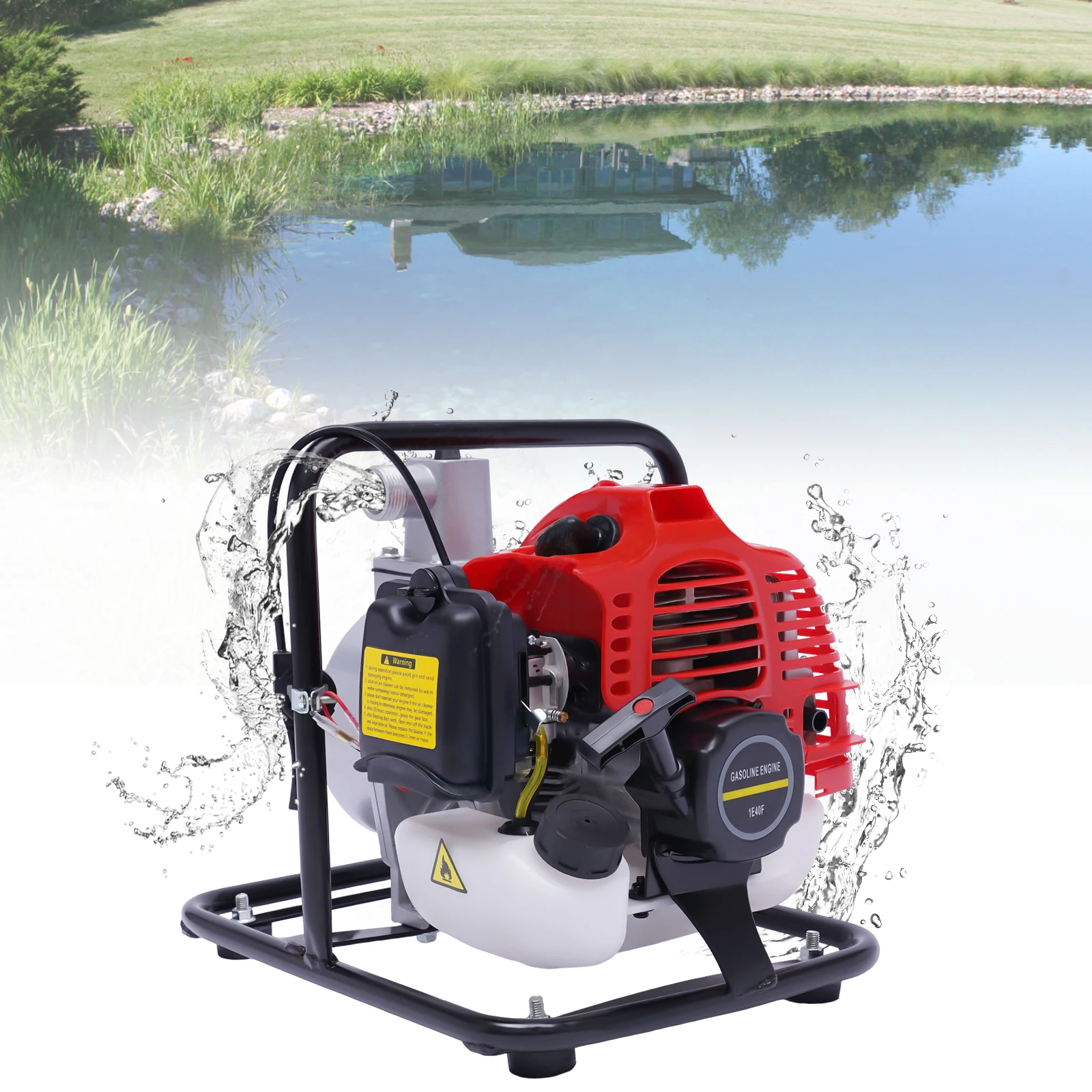 1.25KW Portable 2-stroke Gasoline Engine Water Pump Single Cylinder Air-cooled 43cc 2hp 7000r/min