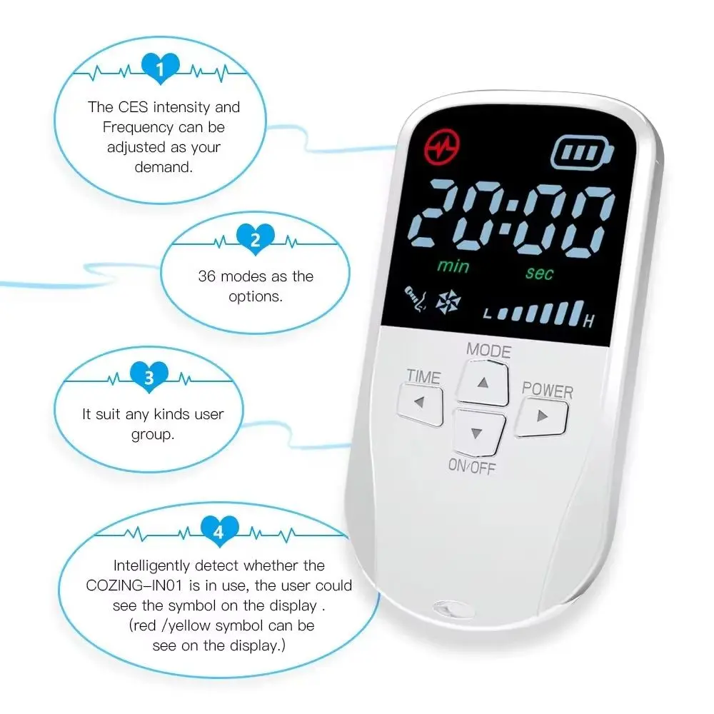 

CES Sleep Aid Device 600mAh Stimulation Therapy Rechargeable Ear Clip Type To Facilitate Stress Reduction Fast Sleep Device