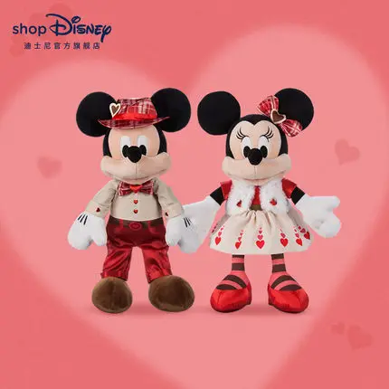 

Original 2022 Disney valentine's Day mickey Minnie cute stuffed toy plush valentine's Day gift for lovers