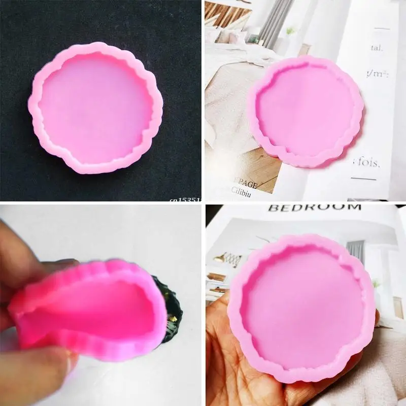 Round Epoxy Resin Molds for Making Coasters Mould Irregular Cup Mats for DIY Crafts Making Tools Ornament Dropship