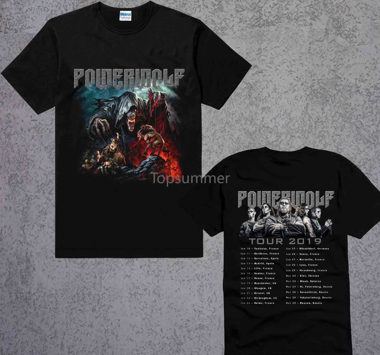 

New Powerwolf The Sacrament Of Sin Tour 2019 T-Shirt Size S-3Xl Good Quality Brand Cotton Shirt Summer Style Cool T Shirts