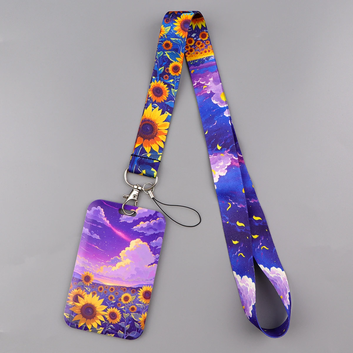 Vintage ดอกไม้พิมพ์ Lanyard สําหรับ Key ID Card Cover ผู้ถือป้ายธุรกิจโทรศัพท์ Key Lanyard สายคล้องคอพวงกุญแจเชือกอุปกรณ์เสริม