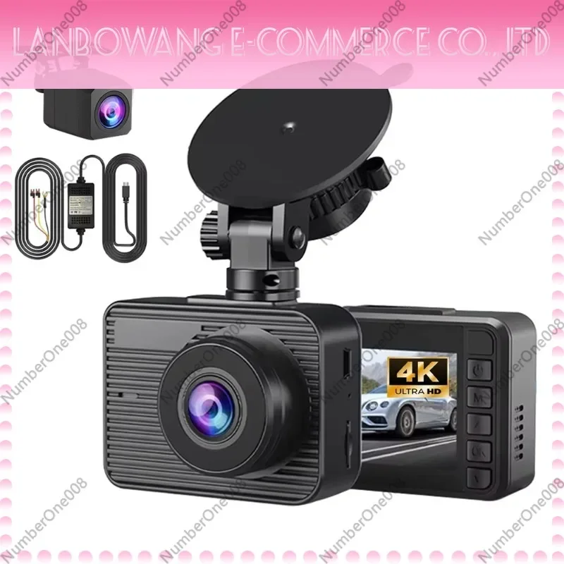 4K Dash Cam Front and Rear Recording, Built-in WiFi GPS Tracker, Night Vision Vehicle DVR Camera