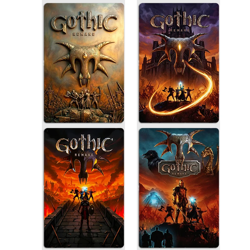 Affiches vintage avec logo du jeu Gothic Remake, panneau métallique, affiche d'intérieur, décoration murale pour bar, chambre et maison