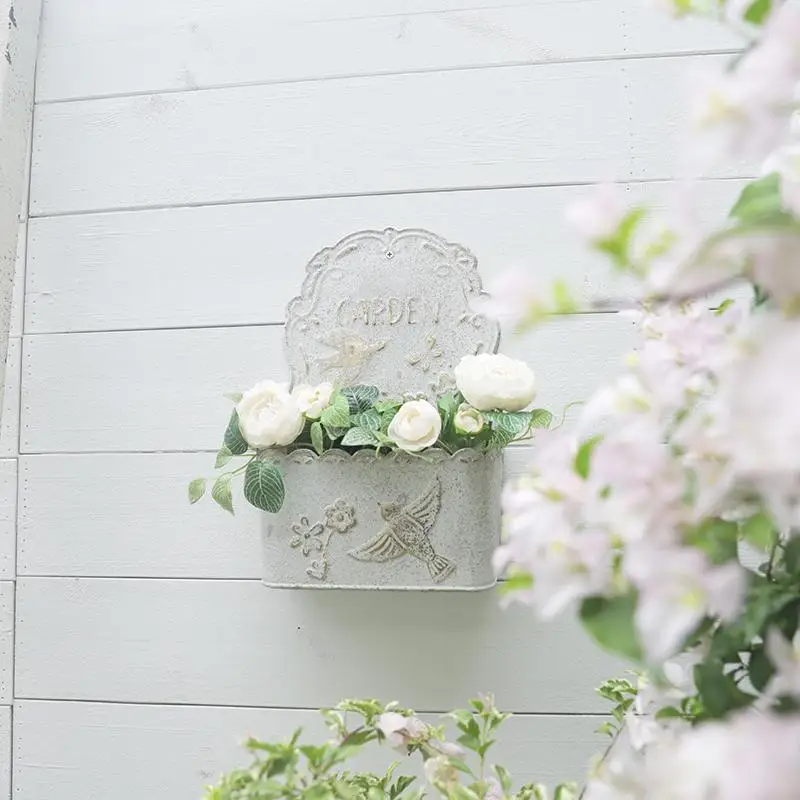 

All Chic Metal Wall Haning Planter Outdoor Metal Wall Planter Vases for Flowers Shabby Chic Wall Decor for Rustic Farmhouse