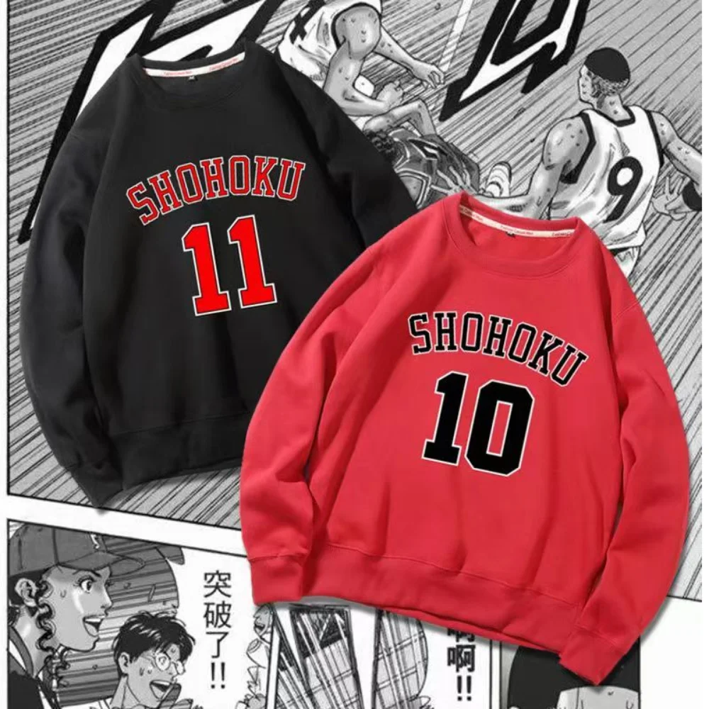 Slam dunk anime sweatshirts basquete manga gráfica inverno oversize masculino pulôver treino feminino manga longa topo roupas de casal