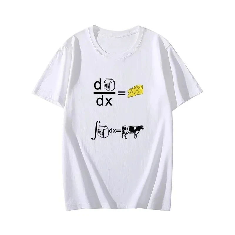 Cheese Milk Calculus Short Sleeve Function Derivative and Inverse Derivative Fun Formula T-Shirt Science Science Biggest Clothes