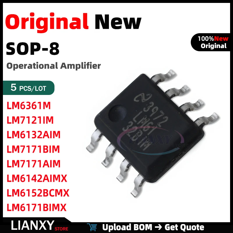 

5 шт. SOIC-8 LM6172IM LM6171BIM LM6132BIM LM6142BIM LM6152BCM LM6171AIM LM6152ACM LM6142AIM LM6152ACMX TI Операционный усилитель Новый оригинальный