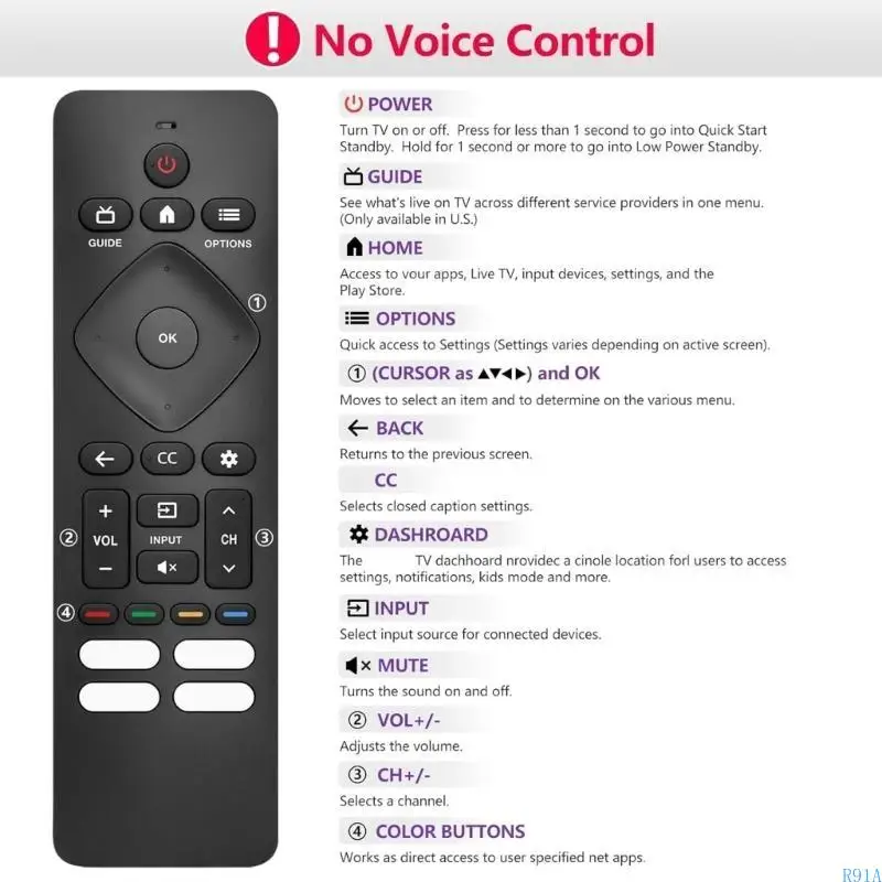 R91A 43PUL7652 Controllo telecomando per F7 75PFL5604/F7 75PFL5604/F7A 75PFL5604/F7E 75PFL5704/F7A LCD Sostituzione televisiva