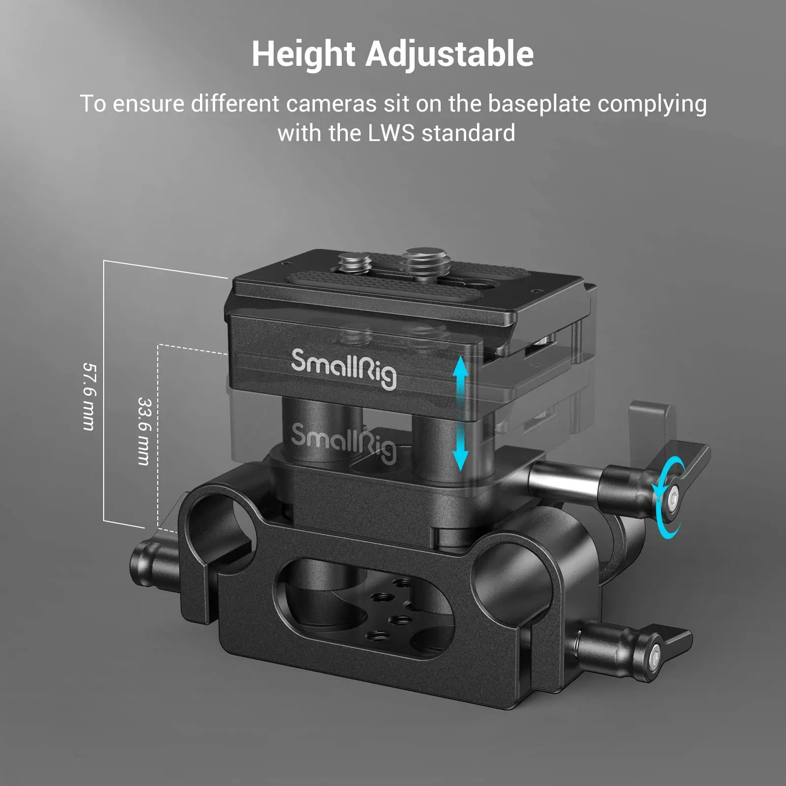 Imagem -02 - Smallrig Dslr Câmera Plate Clamp Bracket Sistema de Suporte Universal Rail Quick Release Arca Plate Alta Ajustável 2272 15 mm