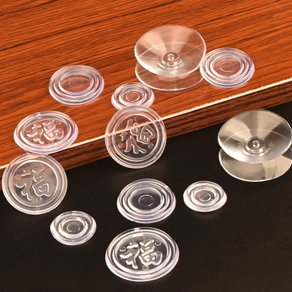 100Pcs Transparent Glass Table Bumpers Silicone Anti-Slip Suction Cup Pads Durable Glass Furniture Spacer Clear Protective