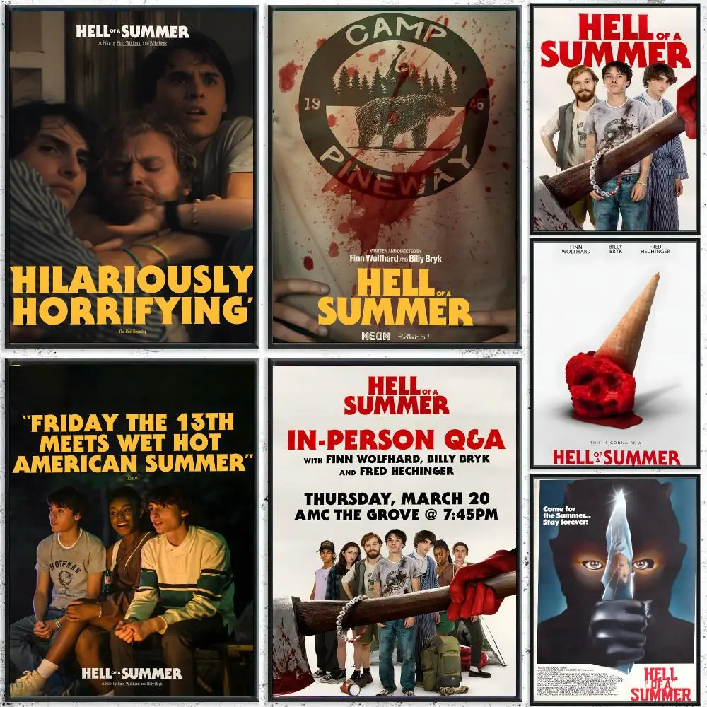 Scary Summer Movie H-Hell Of A Summer Poster HD Waterproof Wall Decal for Study, Living Room & Garage, Great Gift for Fans