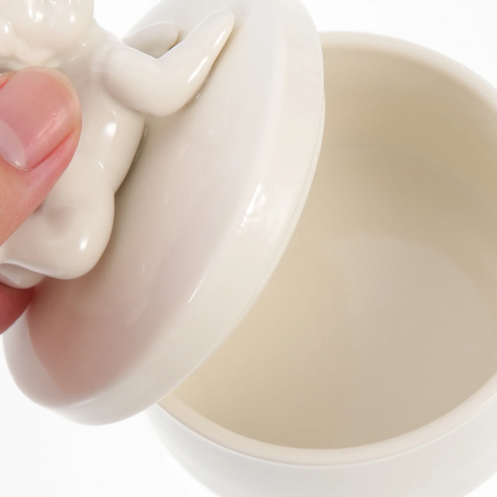 

White Ceramic Angel Jewelry Jar Jewelry Organizer Desktop Storage Box Rings Earrings Case Ceramic Trinket Case