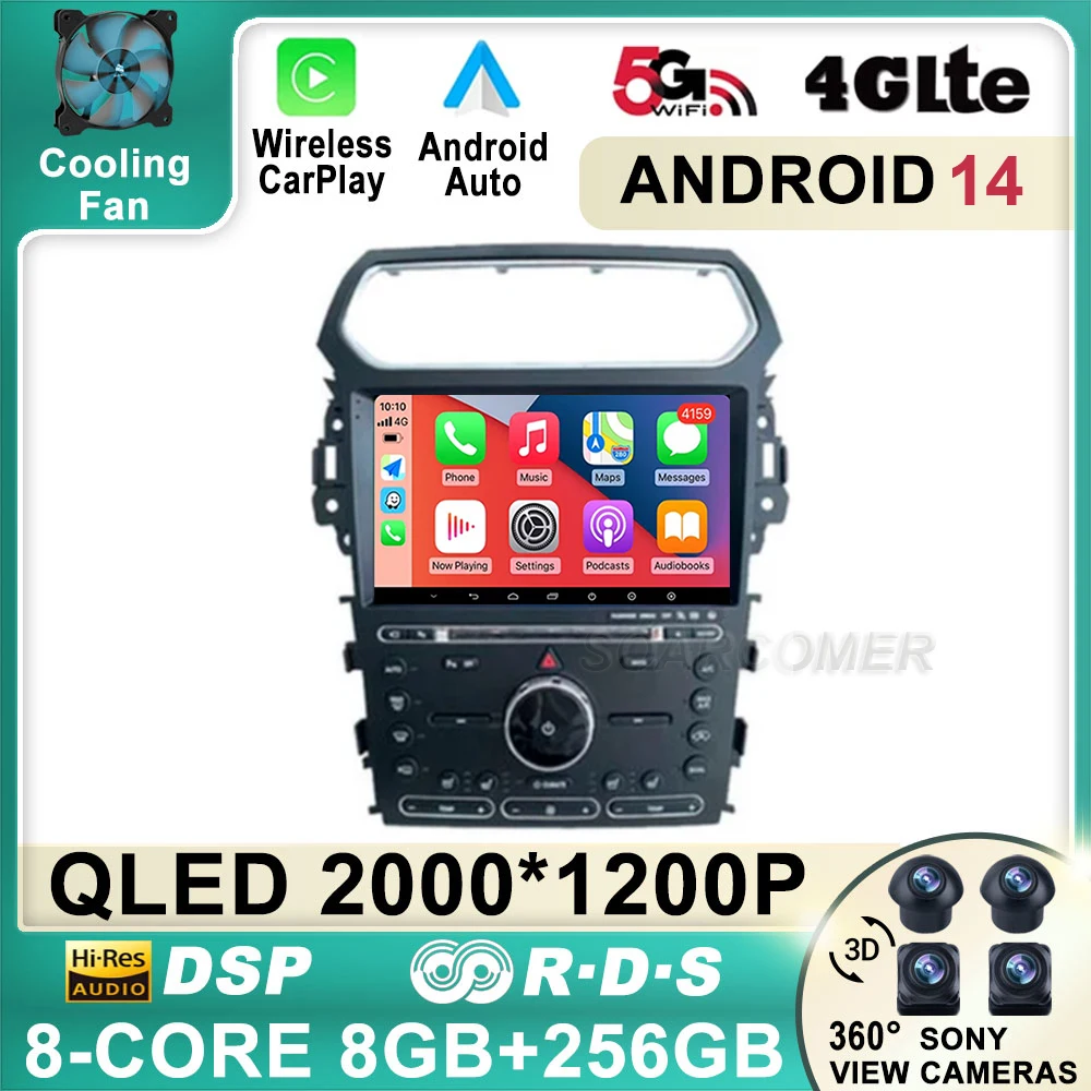 

Android 14 Carplay Car Radio For Ford Explorer Smart 2011-2019 Autoradio Multimedia Video Player Navigation GPS Stereo Head Unit