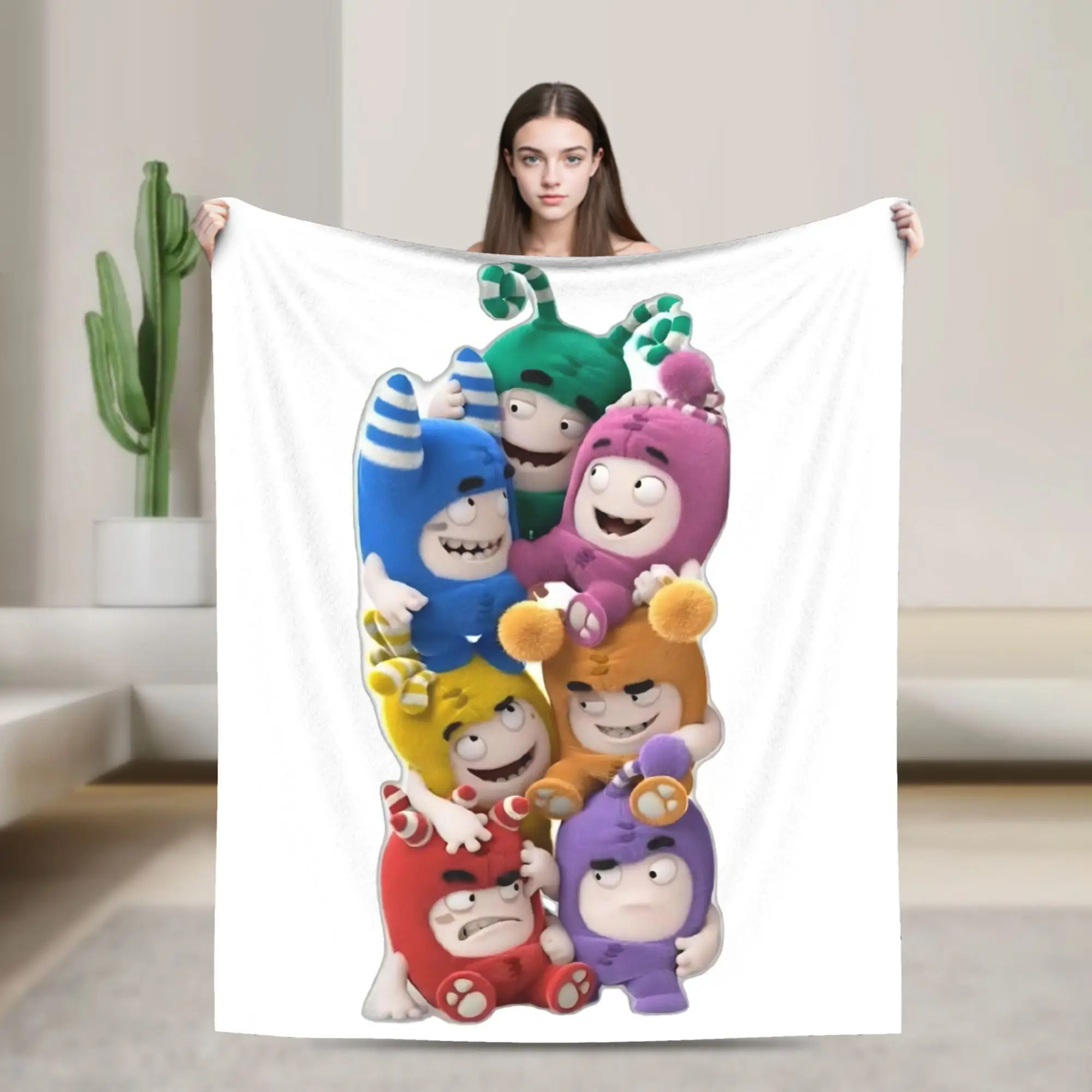 Oddbodse Animated Comedy Flannel Throw Blankets Fuse Pogo Bubbles Jeff Slick Zee Lulu Blanket for Bedding Travel Bedroom Quilt