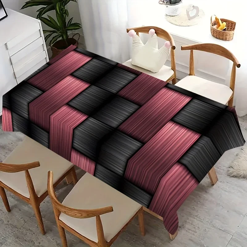One tablecloth, a luxurious purple and black interwoven tablecloth - with a high-end textured design.