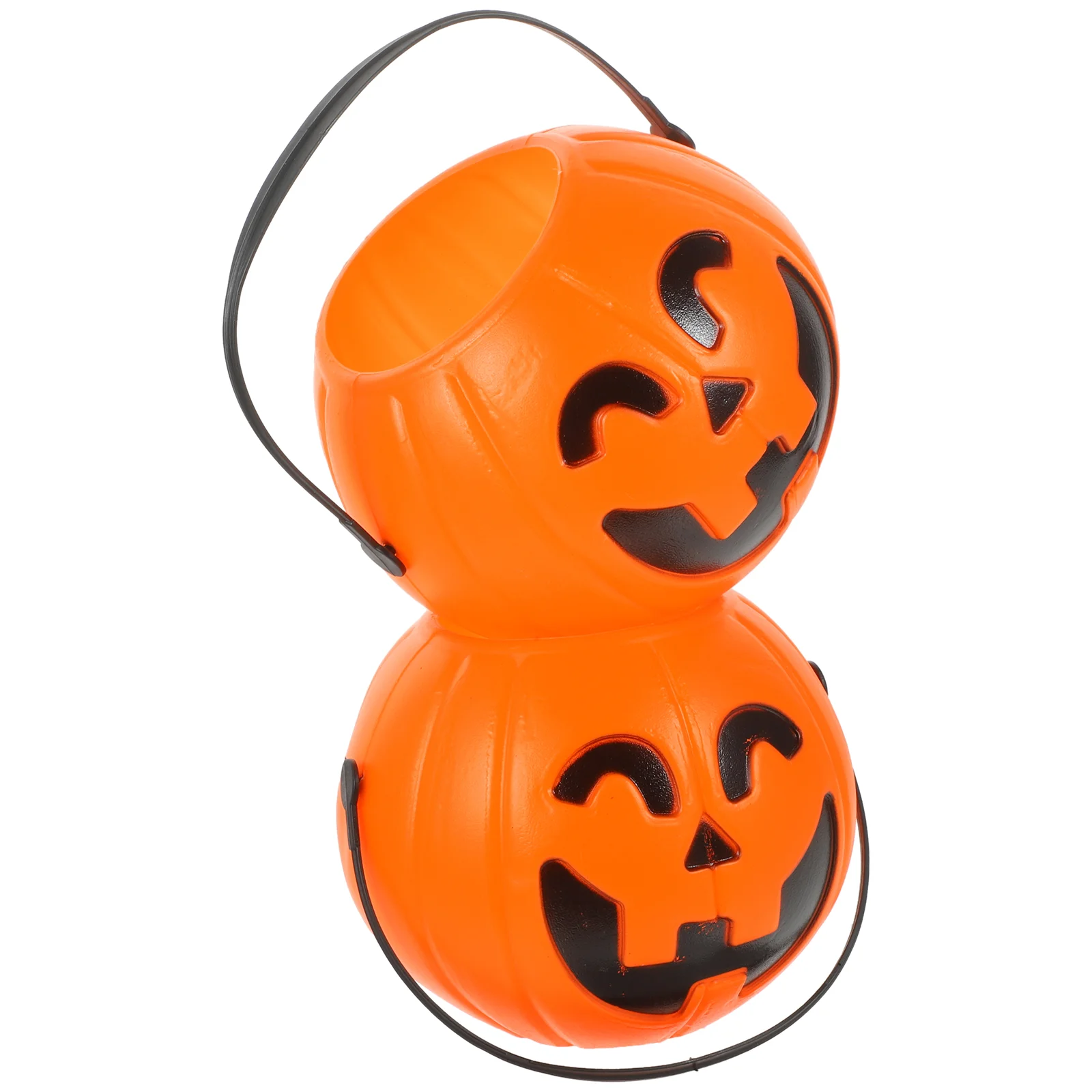 

2 Pcs Trick or Treat Pumpkin Bucket Candy Halloween Lantern Pail Large Portable