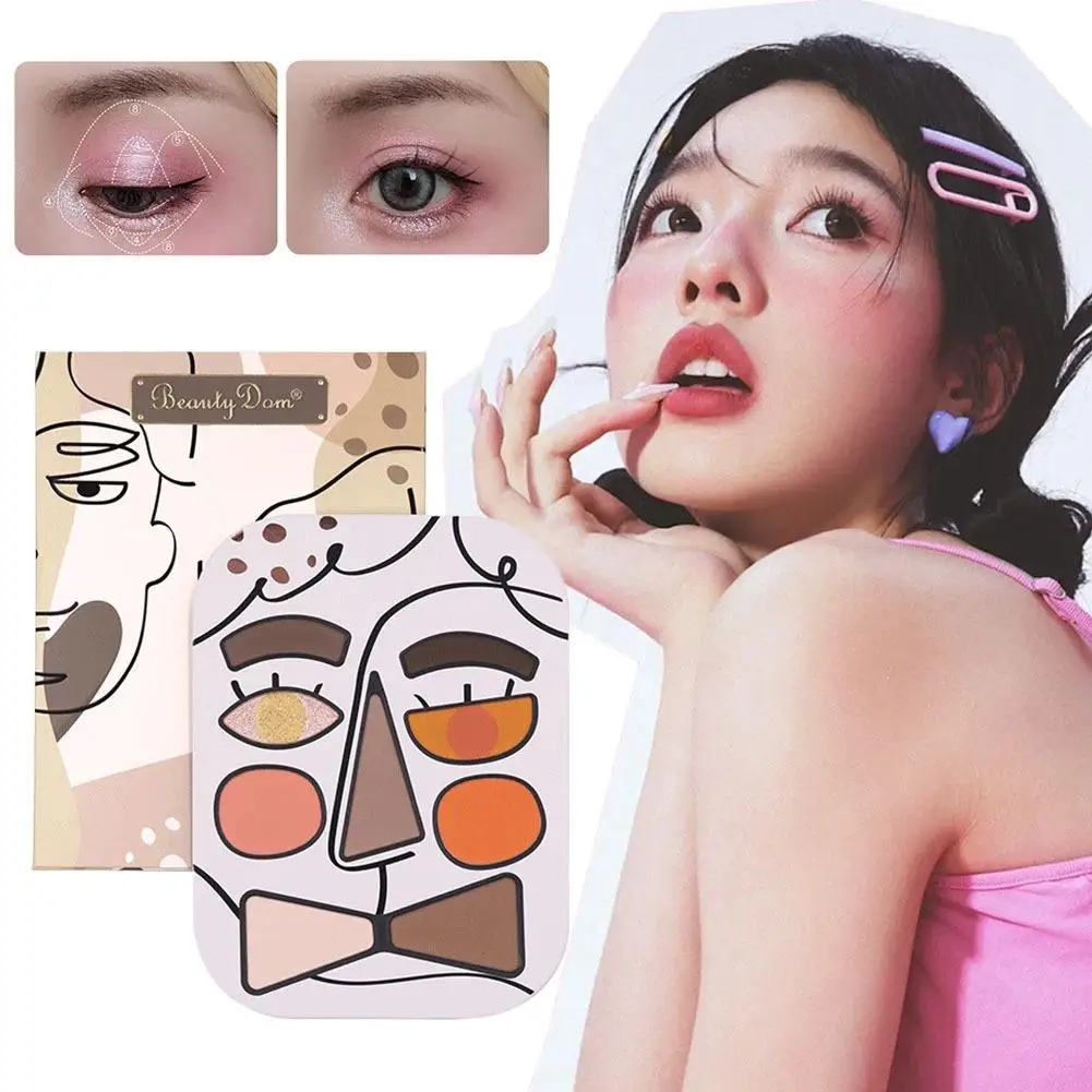Ombretto a 9 colori Blush Evidenzia fard Tavolozza per trucco all-in-one Trucco per tavolozza opaca altamente pigmentata a lunga durata