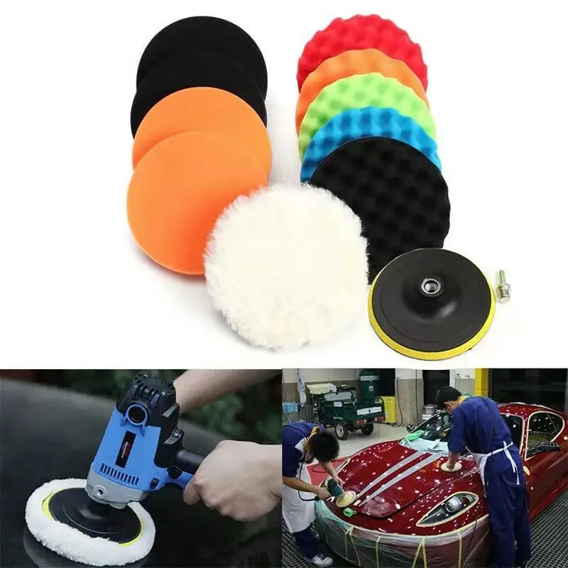 11Pcs 3 Inch Buffing Waxing Polishing Sponge Pads Kit Car Foam Drill Sponge Car Buffing Pads Sponge Foam Kit for Sanding Waxing