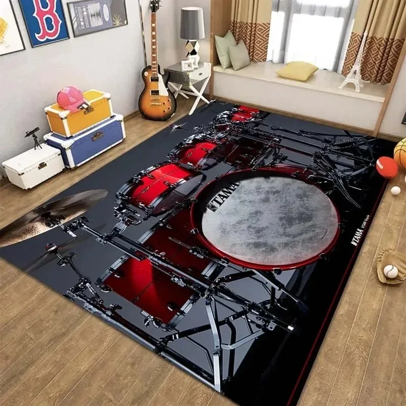 Stylish T-TAMA Drum Print Carpet for Home Decor Carpet for Music Enthusiasts Unique Rug for Jazz or Electronic Drum-Themed Decor