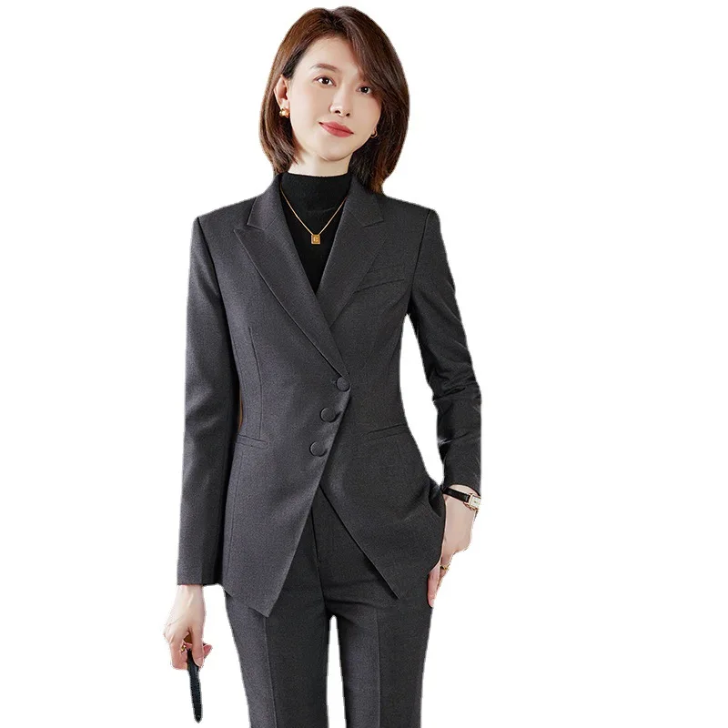 2022 New Autumn and Winter Long Sleeves Business Women's Clothing Suit Business Formal Wear White-Collar Workwear Graceful Fashi