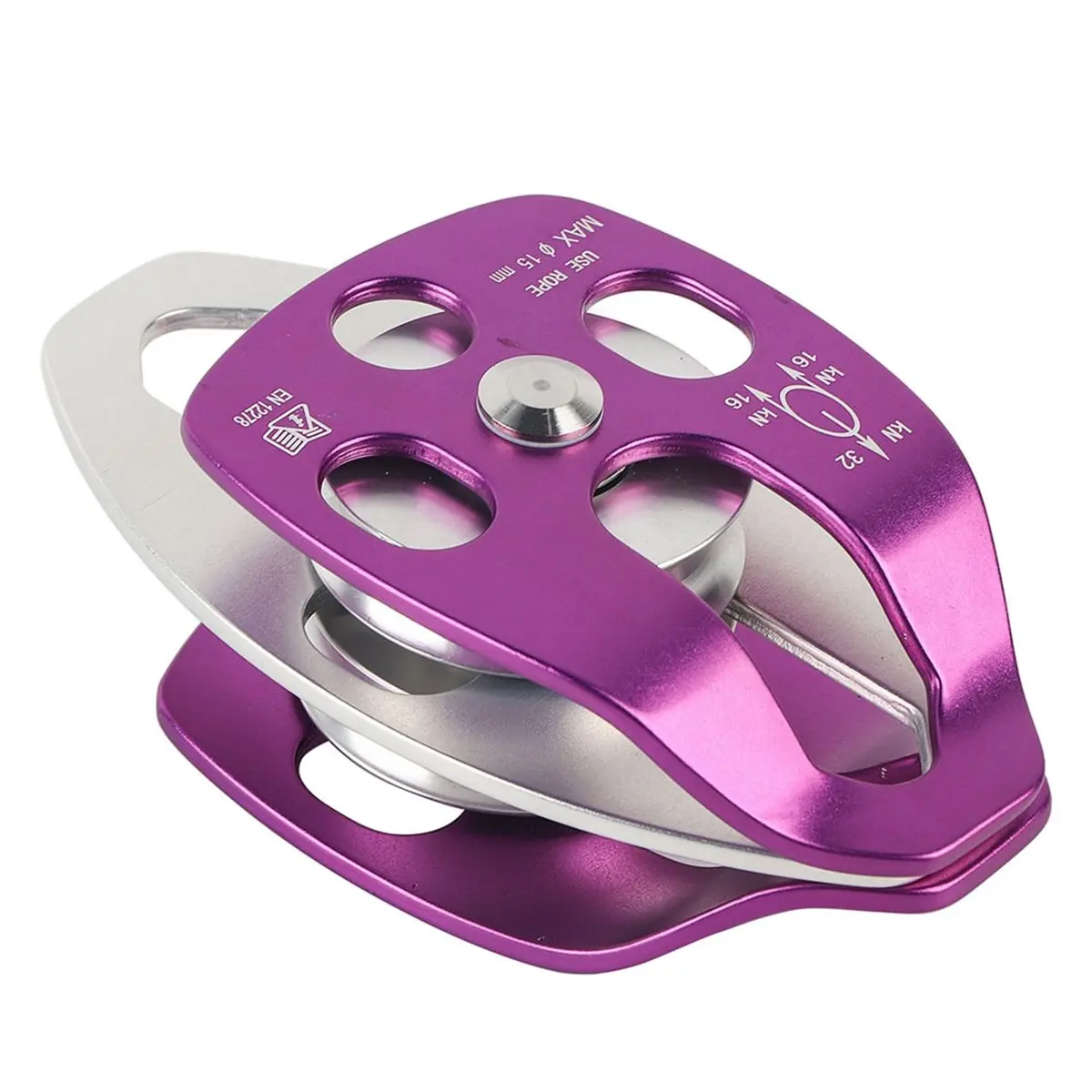 ABPF Outdoor Aviation Aluminum Side Swing Double Pulley for Rock Climbing Mountaineering Pulley Rock Climbing Double Pulley