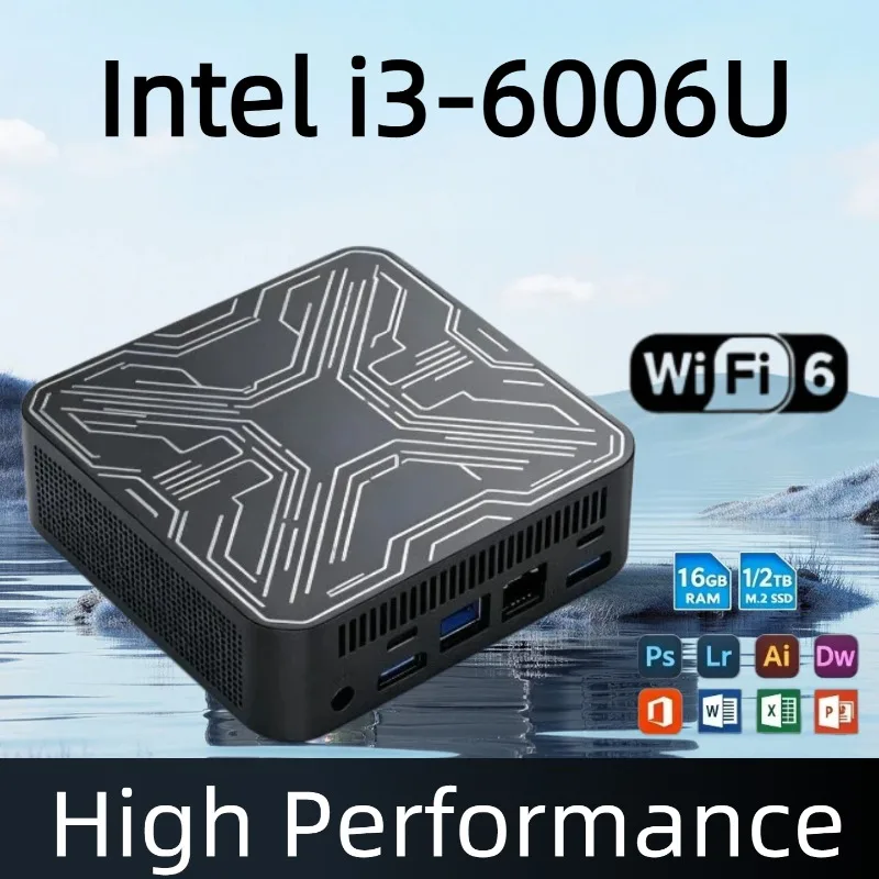Portable Gamer Mini PC Intel Core i3-6006U 16GB RAM 1TB/2TB SSD 1000M Mini Computer Ethernet Gaming PC Desktop