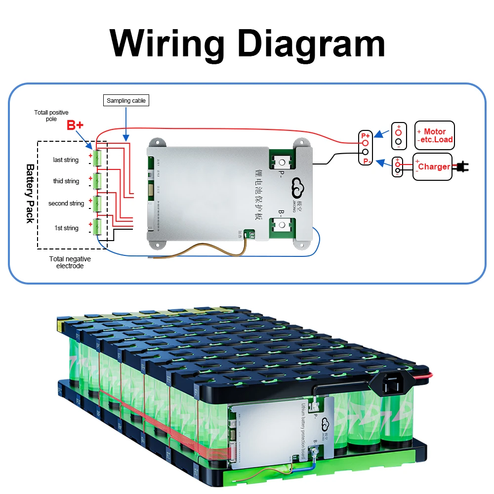 JIKONG BMS RS485 BD4A8S4P with BT RS485 1A Active Balance 4S~24S 40A~200A LifePo4 BMS Li-ion LTO 18650 Battery Smart BMS JKBMS