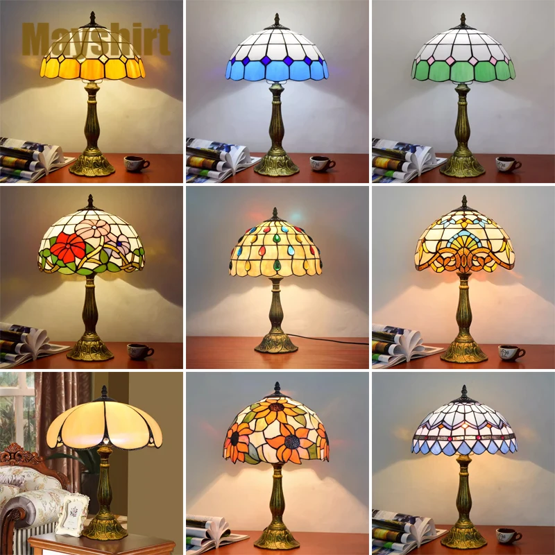 Turkish Table Lamp Tiffany Stained Glass Vintage Desk Lamps Bedroom Mediterranean Restaurant Home Decor Study Lighting Fixtures