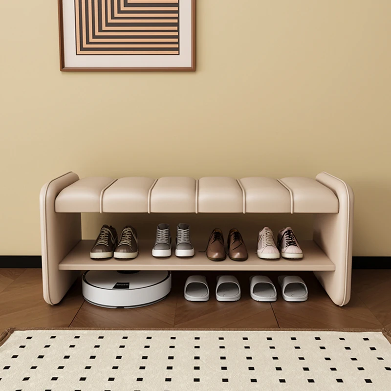 

Nordic Hallway Shoe Stool Modern Portable Leather Household High-end Cabinet Replacement Long Storage Door Rack Chair Furniture