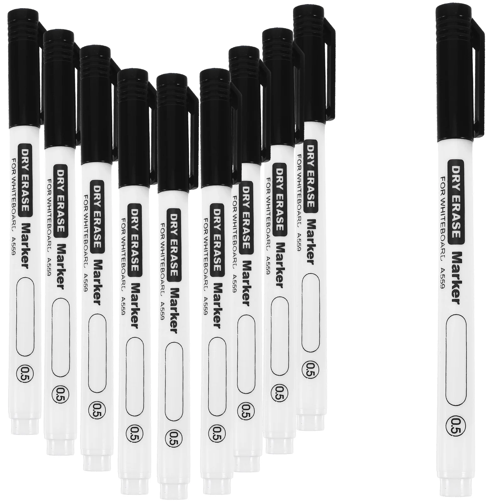 

10 Pcs Chalkboard Thin Head White Pen Easy to Wipe Graffiti Student Classroom Marking