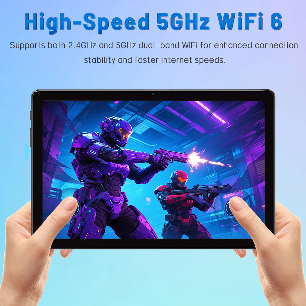 Paitanry 10 Inch Android 15 Tablet PC Octa Core 12GB (6+6GB Expand) RAM 128GB ROM Expand 1TB 6000mAh Battery Dual Band 5GHz WiFi 6 Bluetooth 5.0 5MP+13MP Dual Camera Incell HD Touch Screen Tablet for Study Work Camping Entertainment