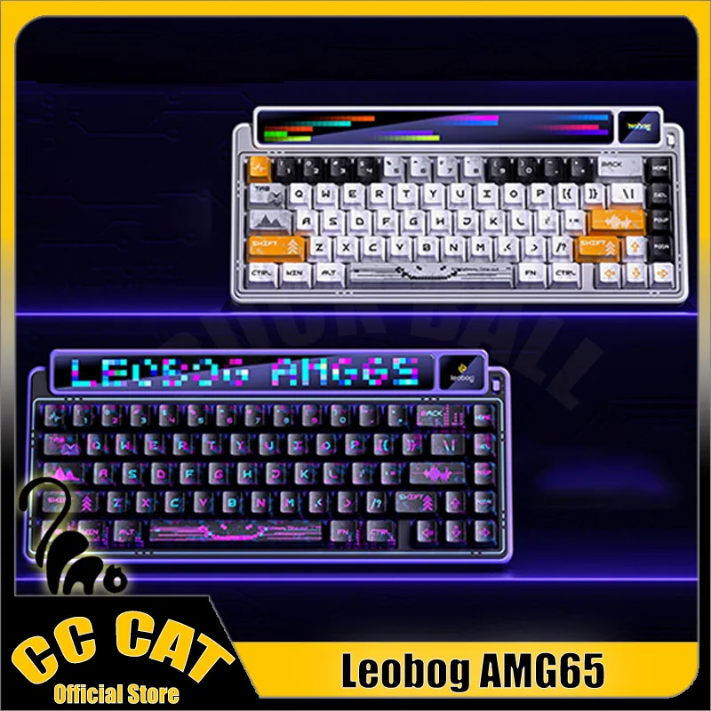 LEOBOG AMG65 Mechanical Keyboard Tri Mode TFT LED Screen Custom Wireless Kyboards RGB Hot Swap Gaming Keyboard PC Accessories