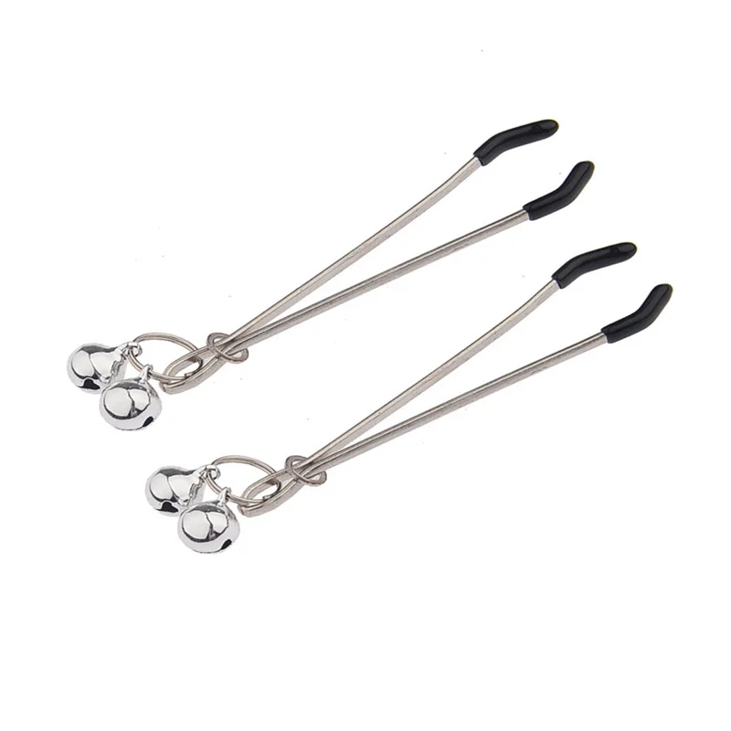 1Pair Breast Nipple Clamps with Ring Clips Stimulator Female Flirt Breast Nipple Clips Black Nipple Tweezer Clamps 2023 New