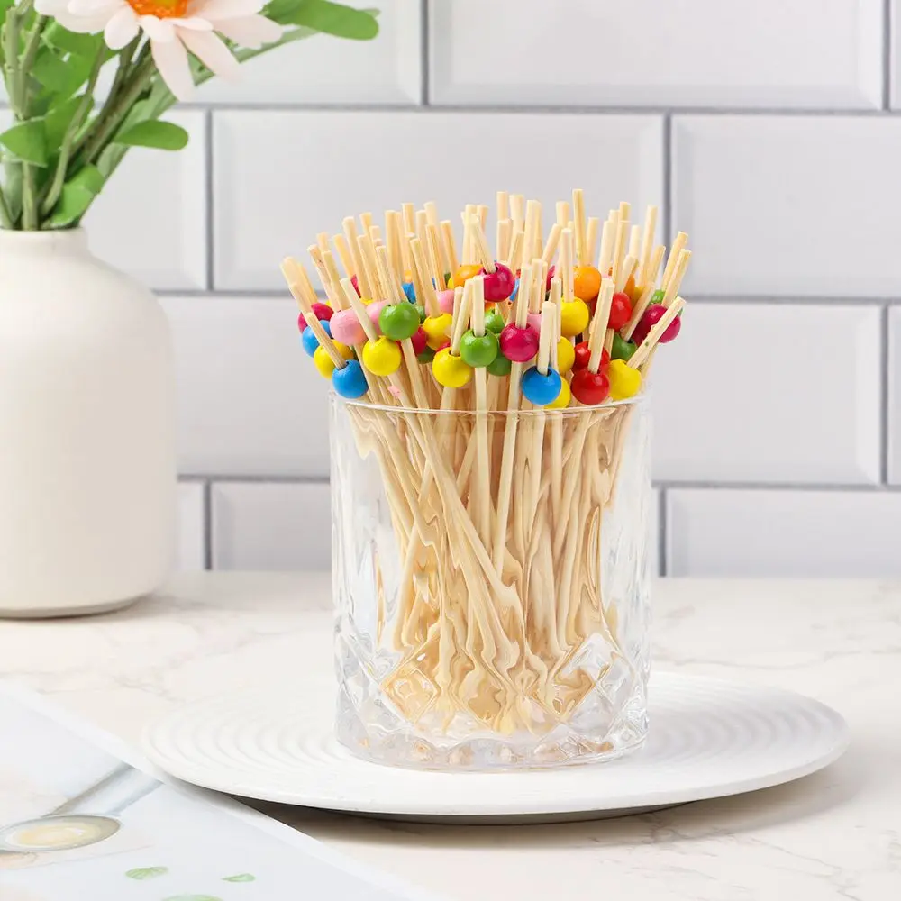 100 Stück Einweg Bambus Picks Obst Sticks für Kinder Cocktail Dekoration Picks Salat Sandwich Buffet Zahnstocher Hochzeits feier