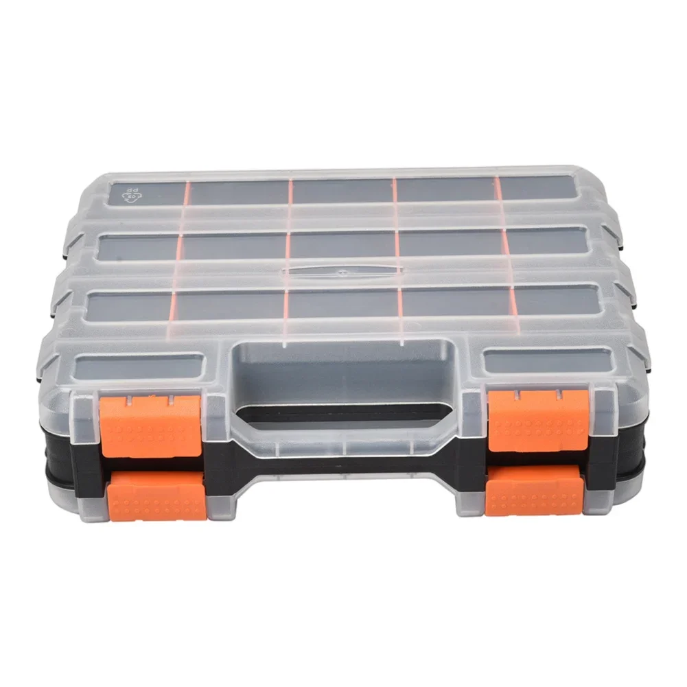 2 Side Tools Box Organizer Plastic Small Parts Storage Case Portable Tool Box Toolbox Container for Screws Nuts Nails Bolts