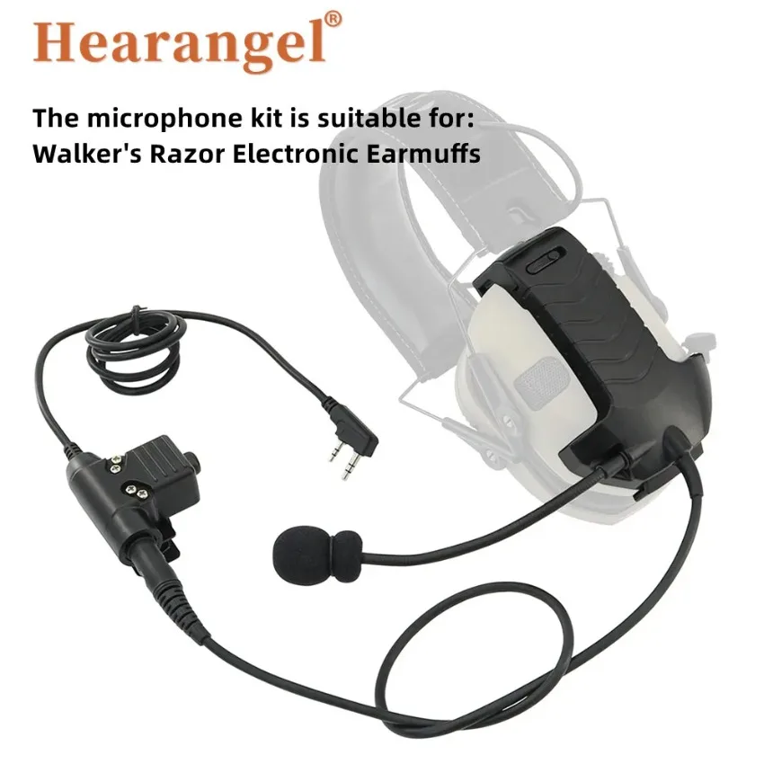 

Tactical Headset Adapter External Microphone Kit for Walker's Razor Hearing Protection Electronic Shooting Earmuffs with U94 Ptt