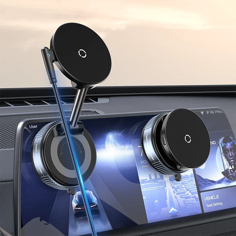 

2025 Newly Upgraded Vacuum Magnetic Multi functional, Wireless Charging for Mobile Phones, Car Vacuum Magnetic Phone Stand