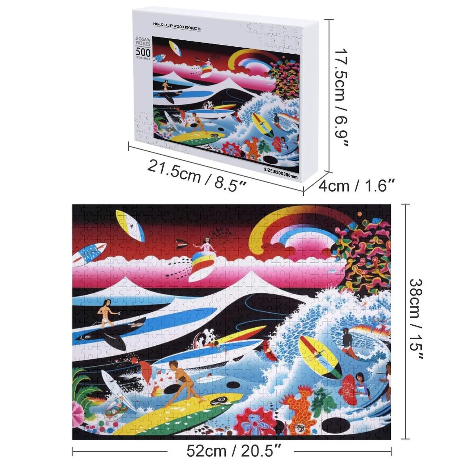 Rompecabezas de surf colorido Regalos personalizados Rompecabezas de juguete para bebé personalizado